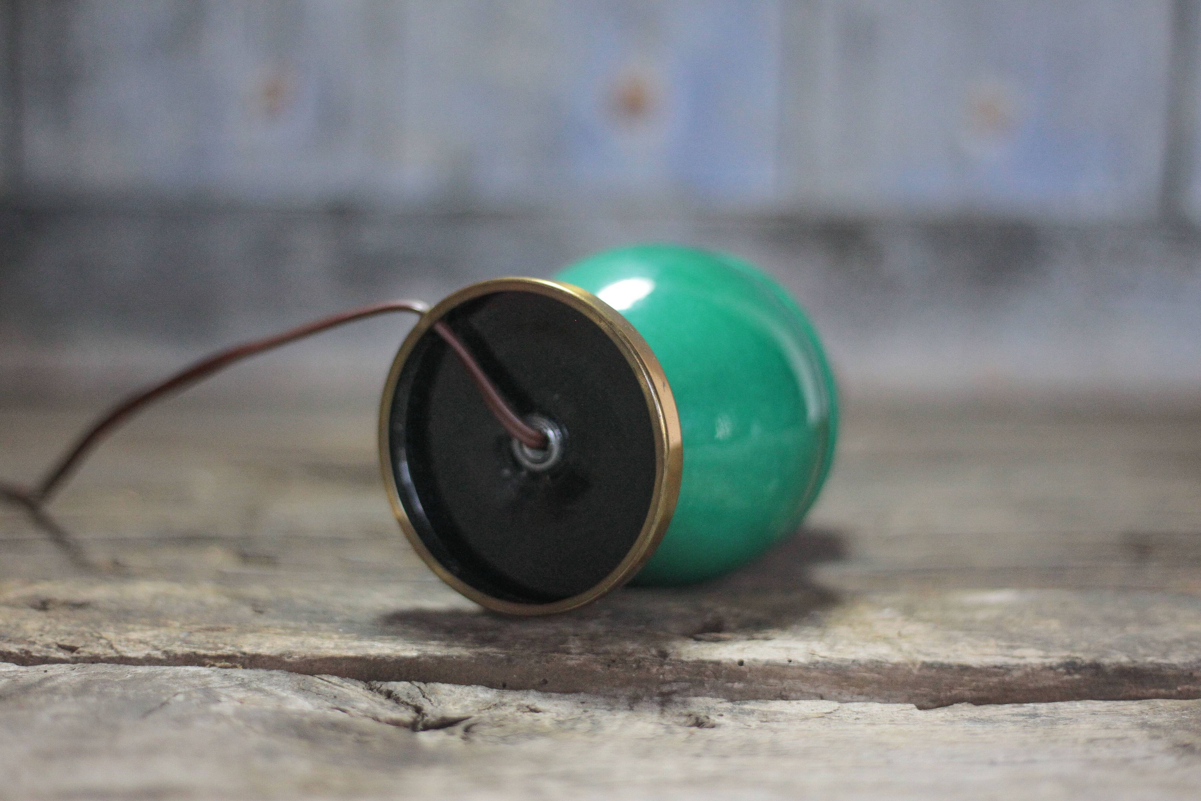 Vintage ceramic lamp, green Art Deco lamp, table lamp, freestanding lamp.