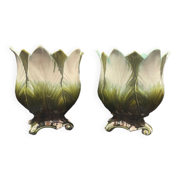 Pair of slip tripod pot covers -