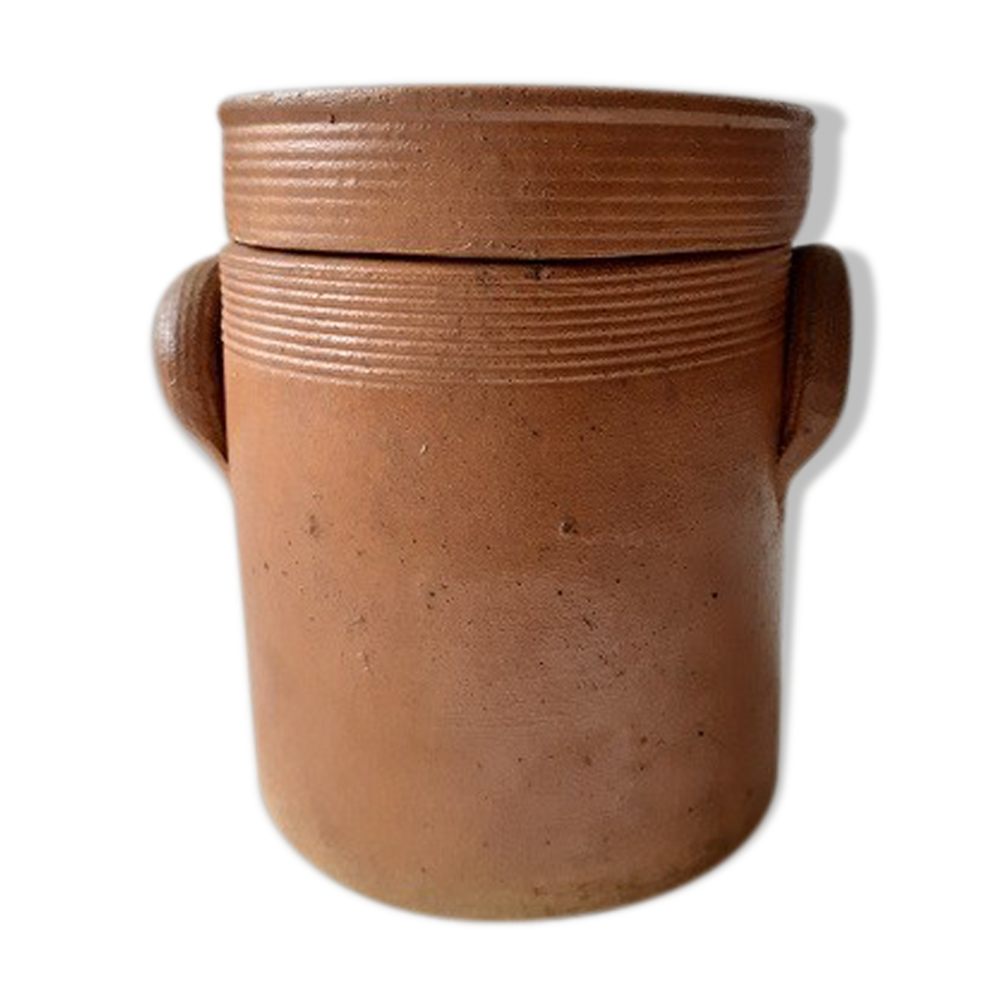 Old pot in gres, for salt