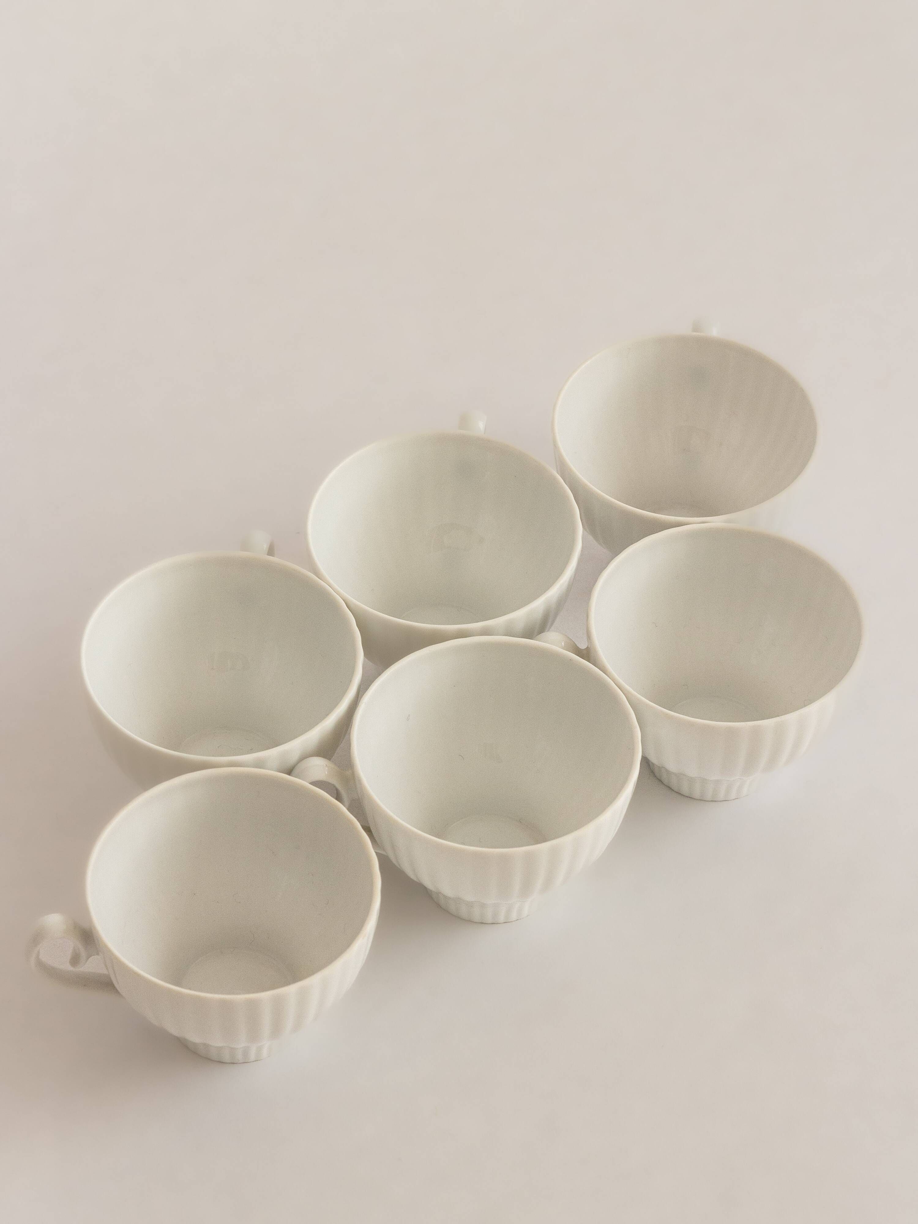 Set of six coffee cups and saucers, Karlskrona, Sweden, 1950s
