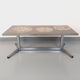Vintage ceramic and chrome metal coffee table from the 70s