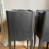 Pair of bedside tables style Louis XV black