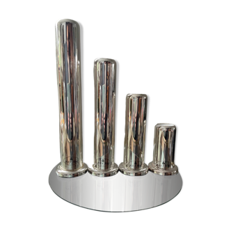 Series 4 HRW Fink Germany candlesticks from the 70s in silver metal