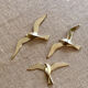Series of 3 golden brass seagulls to hang