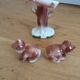 Zoomorphic salt and pepper shaker bears in slip