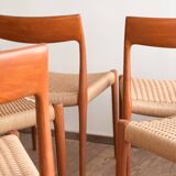 Chaises danoises en teck Mid-Century par Niels O. Møller # 77, set de 4