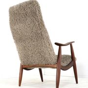 Fauteuil moderne du milieu du siècle en doodle marron (1) - restauration totale - unique