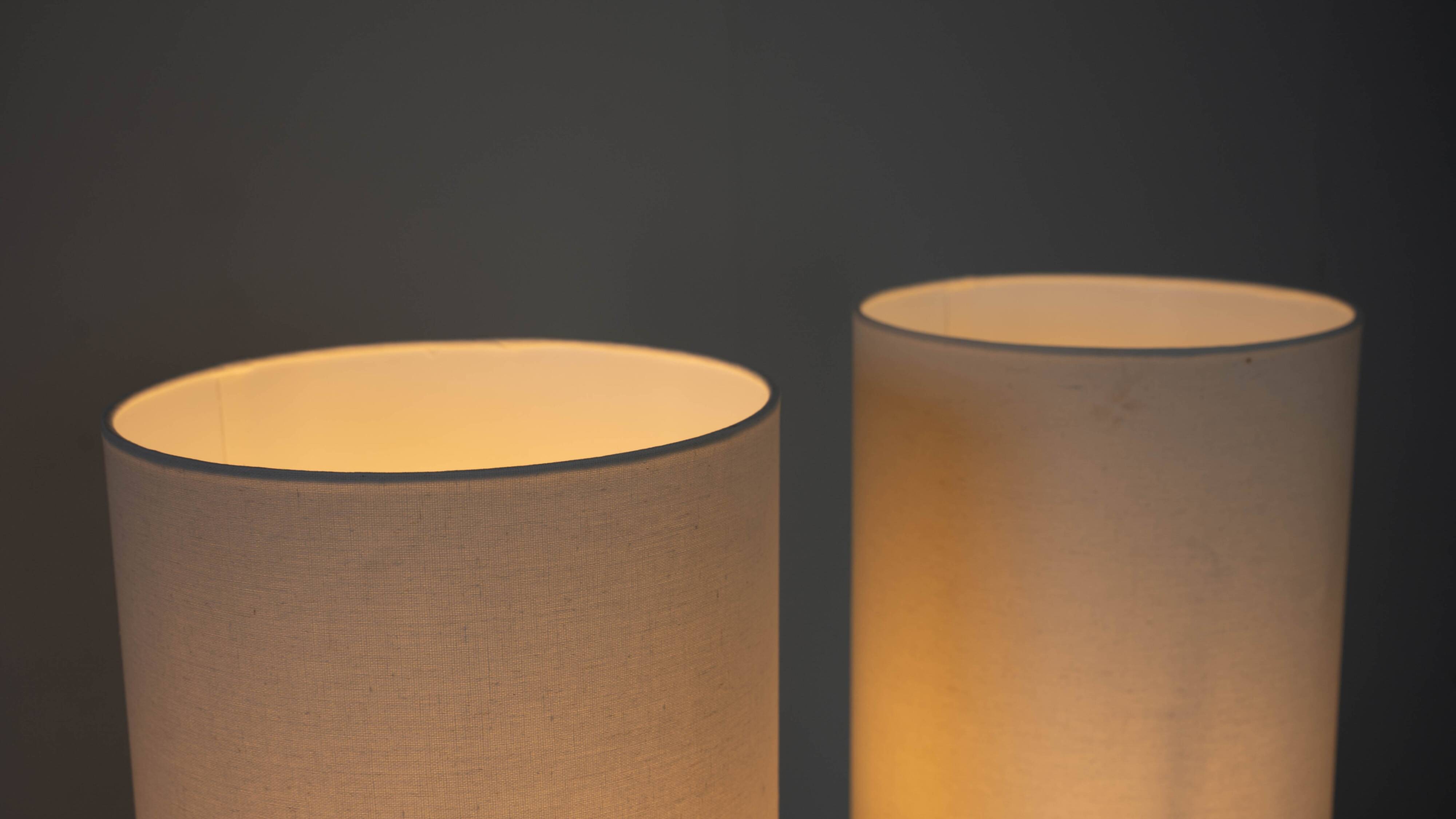 Set of two ceramic sculptural table lamps by Töreboda