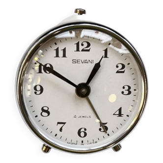 Gray mechanical alarm clock SEVANI USSR 1960s.