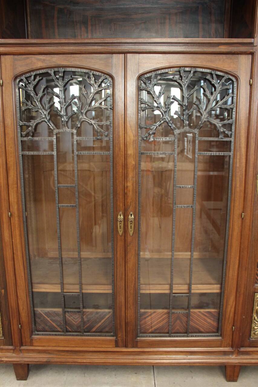 Art Deco period bookcase signed by Jules Cayette Nancy