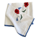 Antique hand-embroidered and braided tablecloth "poppies & cornflowers" - Linen - 107x107 cm