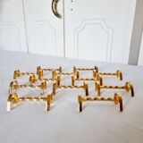 12 Vintage Cutlery Holders or Knife Holders in Gold Metal