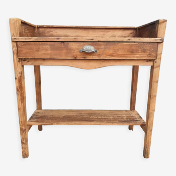 Rimmed table Norman country console in Pine