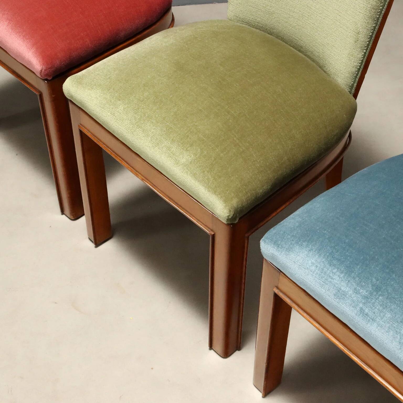 Ensemble de chaises vintage en velours
