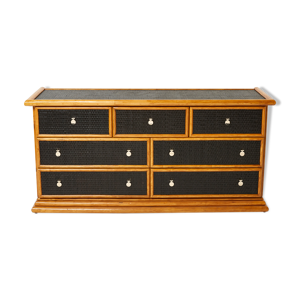 Commode bambou rotin