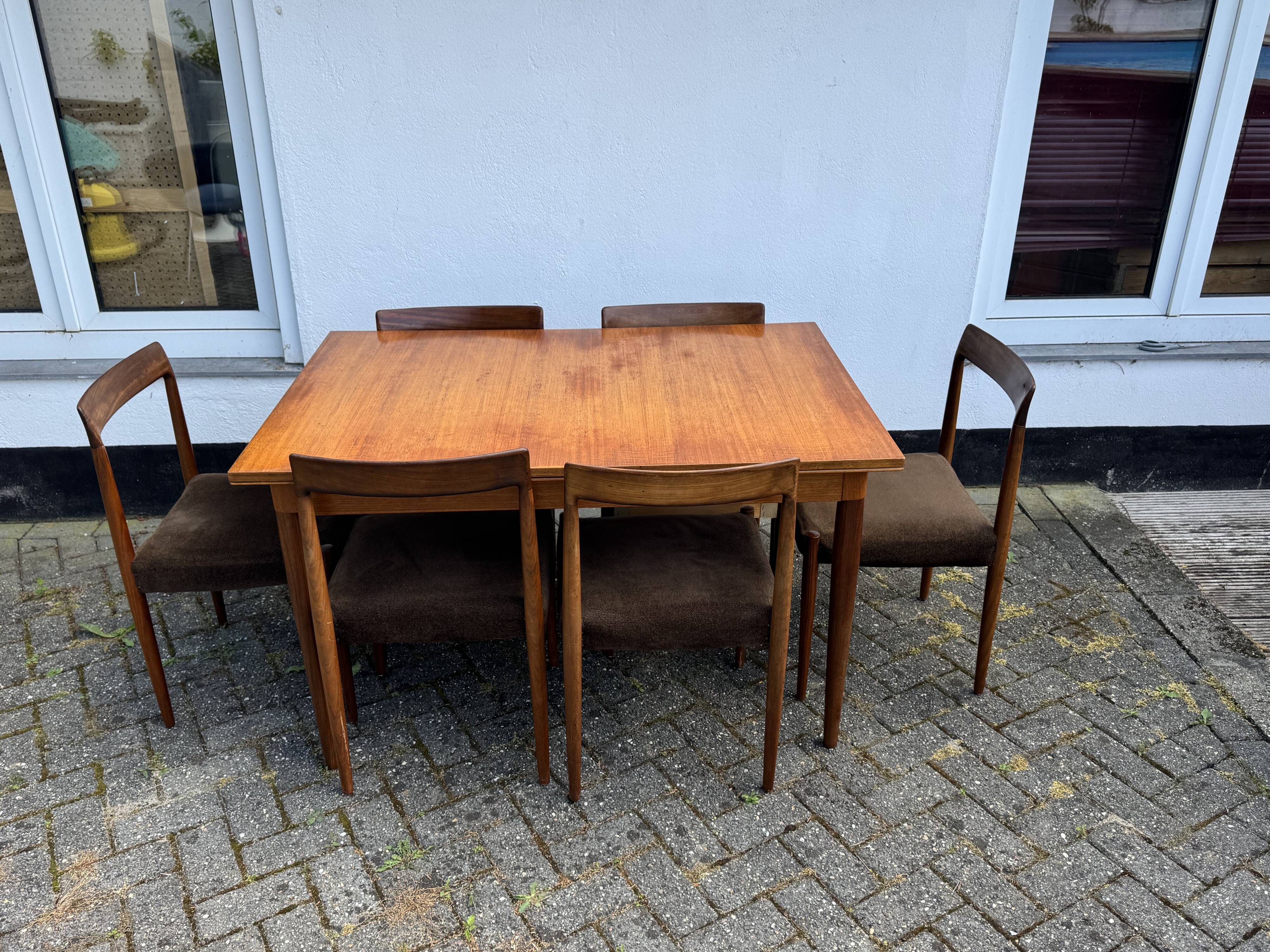 Ensemble de salle à manger vintage Lubke 8 pièces