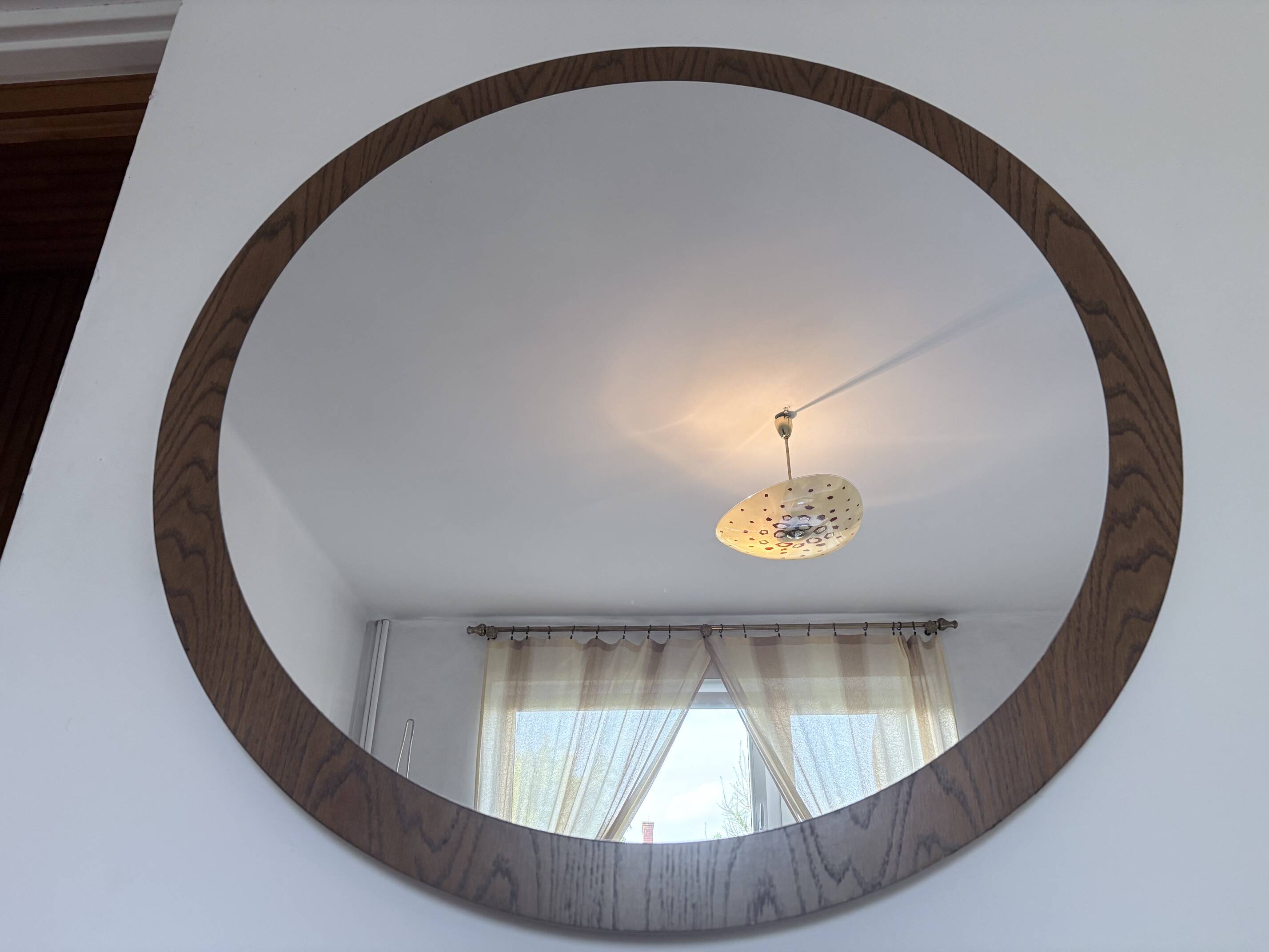 Miroir scandinave XL, 94 cm, années 1960