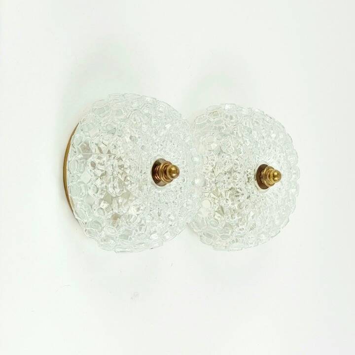 Pair of Mid-Century Diamond Glass Wall Lights H. Tynell for Limburg, 1970s