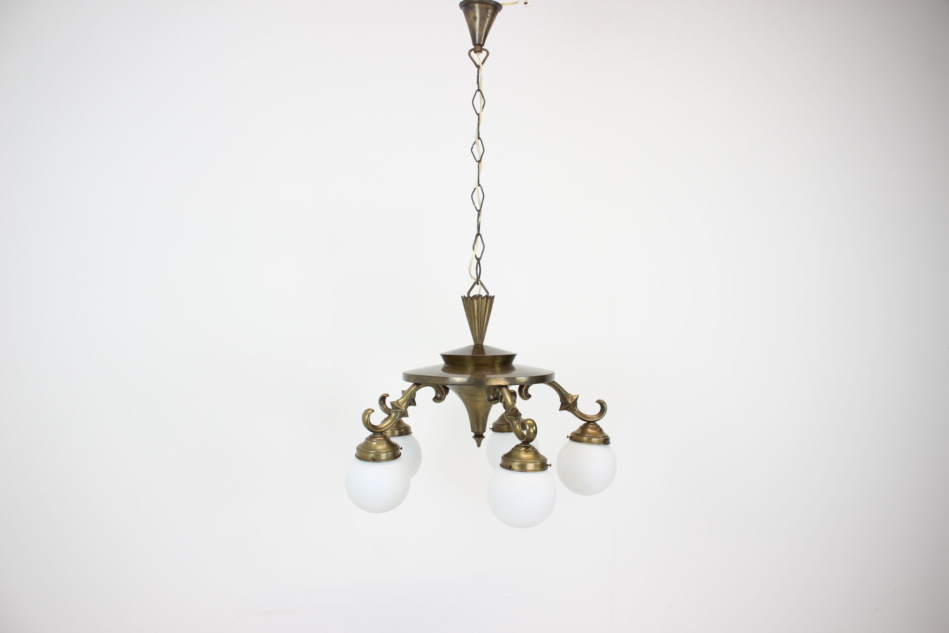 Art deco 5 flamming chandelier 1930s