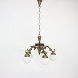 Lustre art déco à 5 flammes années 1930