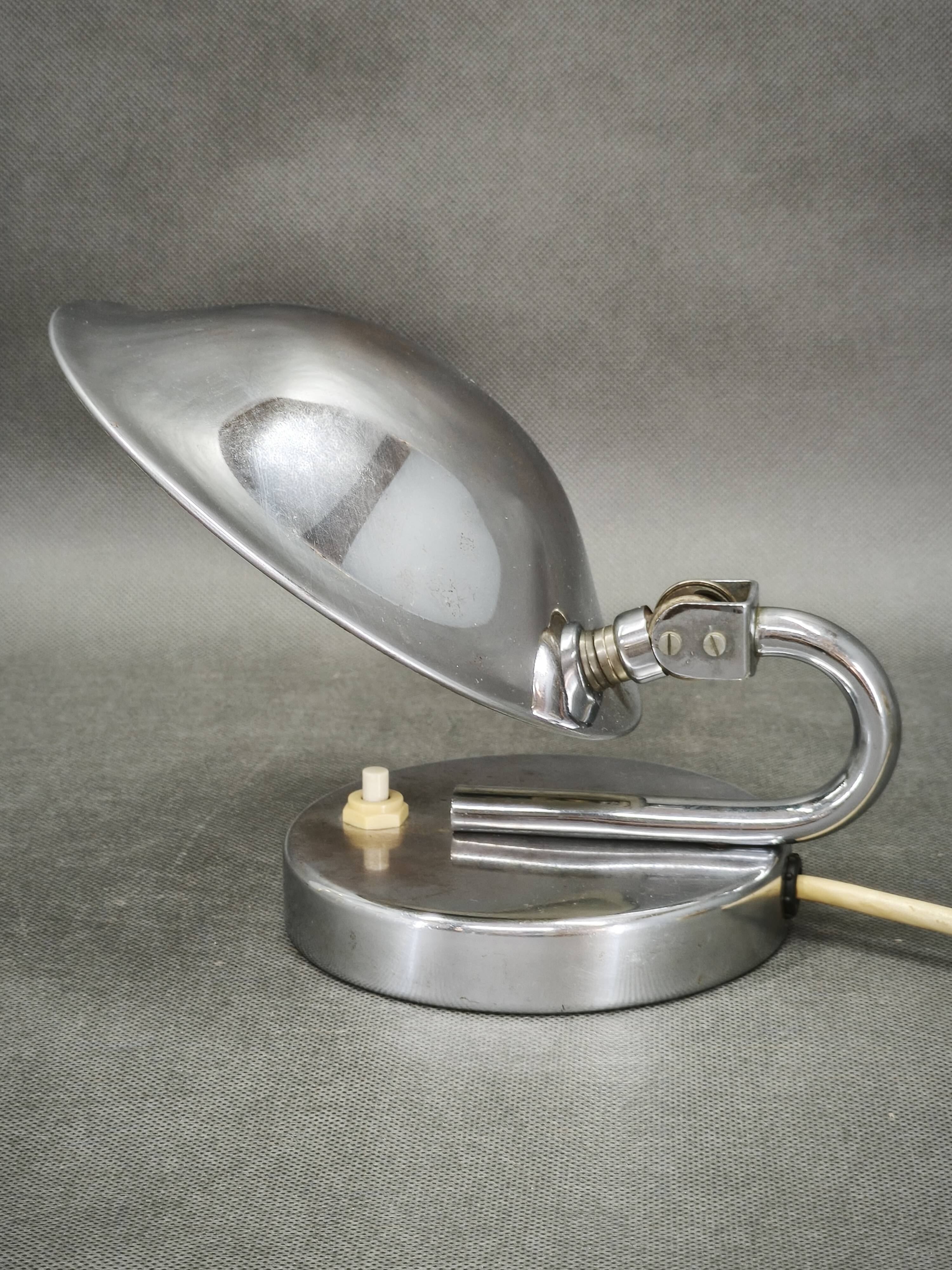 1930s Bauhaus Chrome Table Lamp Model 3530 by Napako, Czechoslovakia