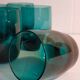 Six verres de verrier bleus paon vintages