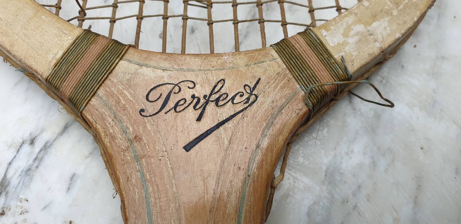 Pair of old tennis rackets circa 1930