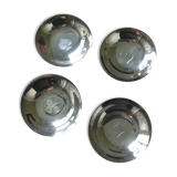Set of 4 bridge ashtrays in silverware
