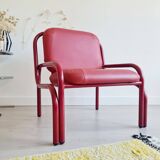 Red Italian design armchair from the 80s