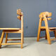 Vintage Dutch brutalist oak dining chairs, 1960s