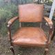 4 Chippendale leather armchairs