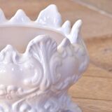 Antique cachepot, 19th century, 1873, in earthenware with baroque decoration