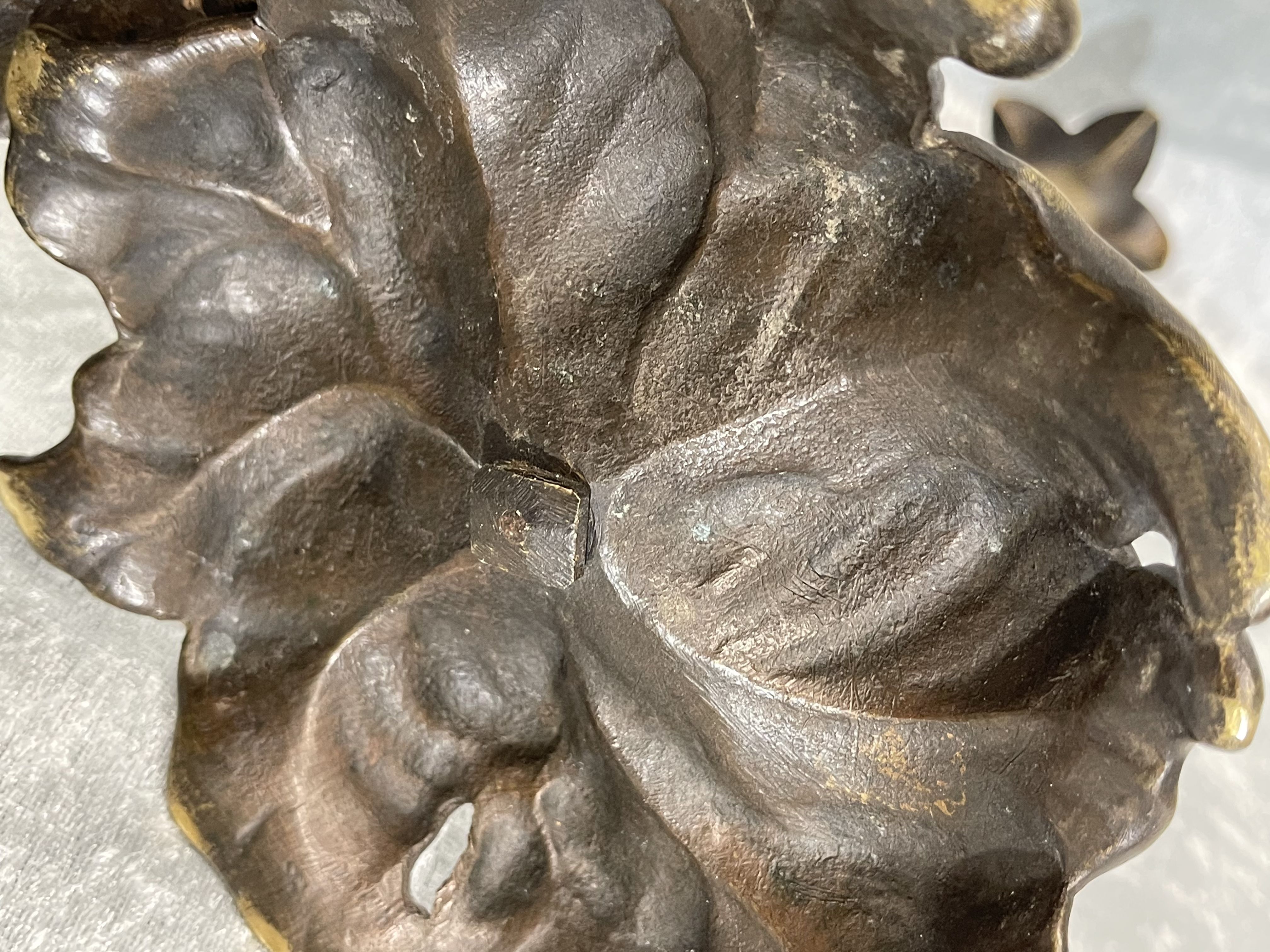 Pair of bronze candle holders from the art nouveau period 1900