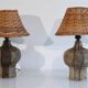 Paire de lampes en grés scarifié de Christian Pradier