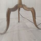 Gilded metal tripod floor lamp