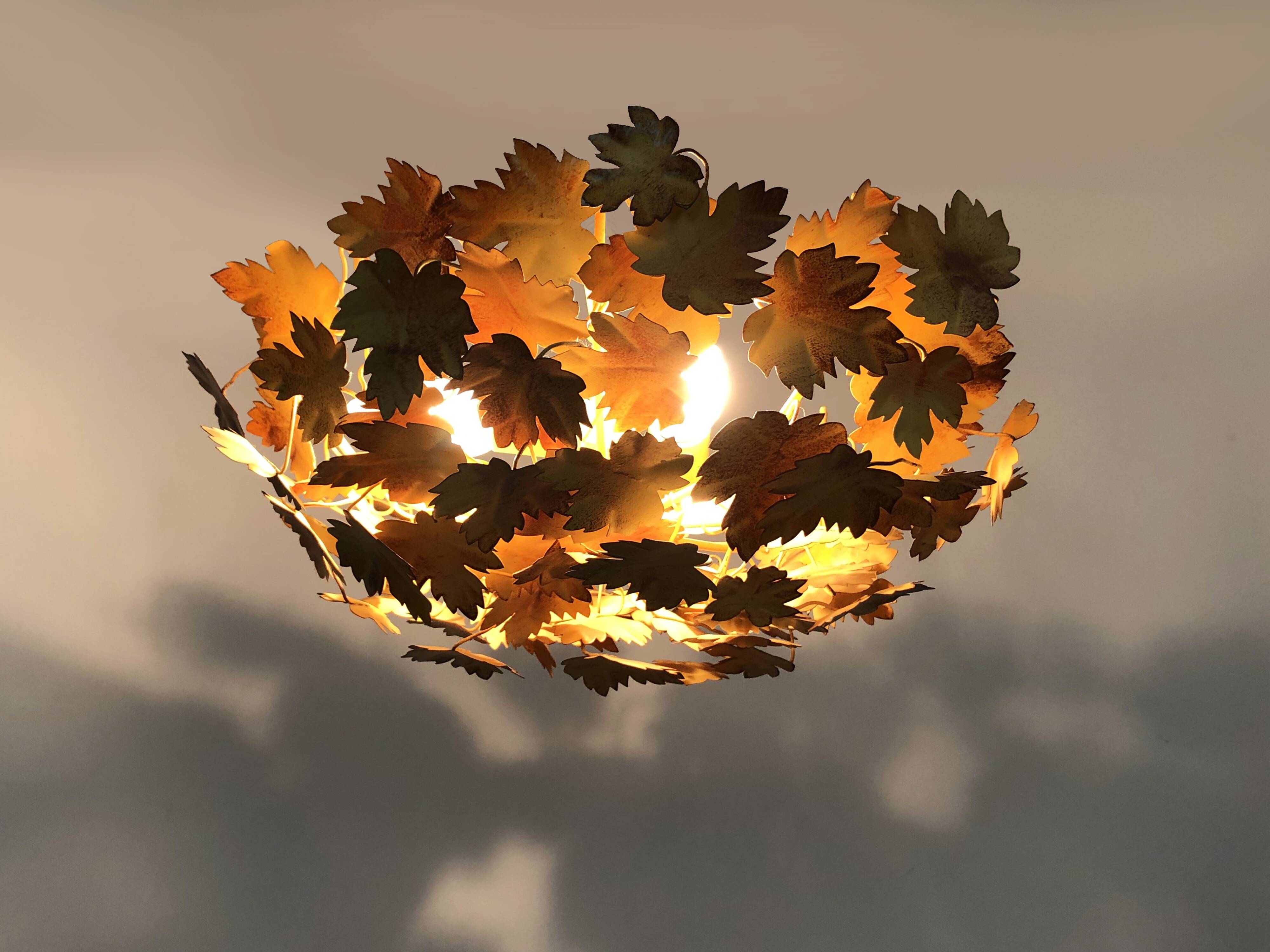 Vintage maison art et floritude ceiling light. autumn leaf