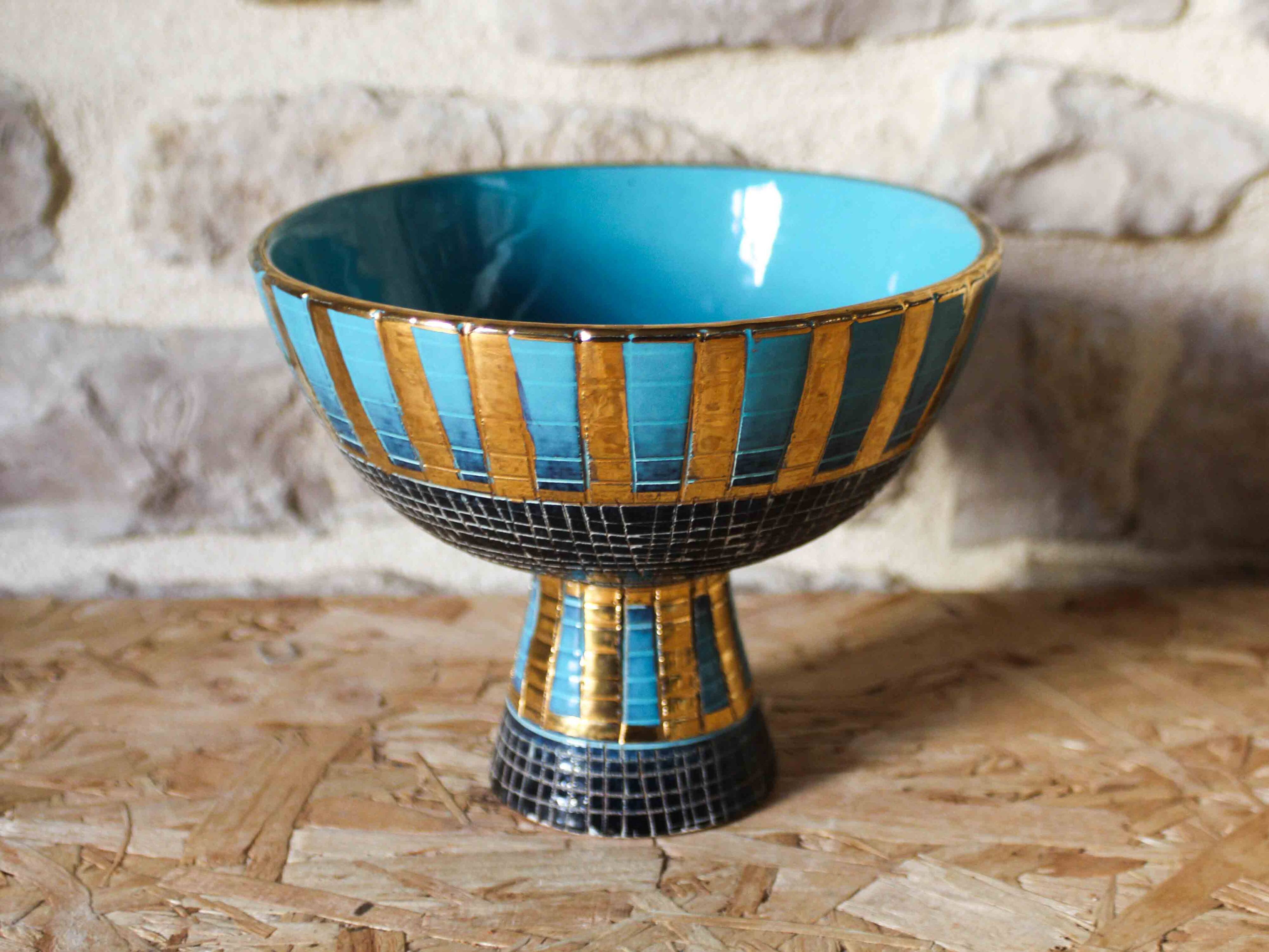 Seta Series footed bowl by Aldo Londi for Bitossi