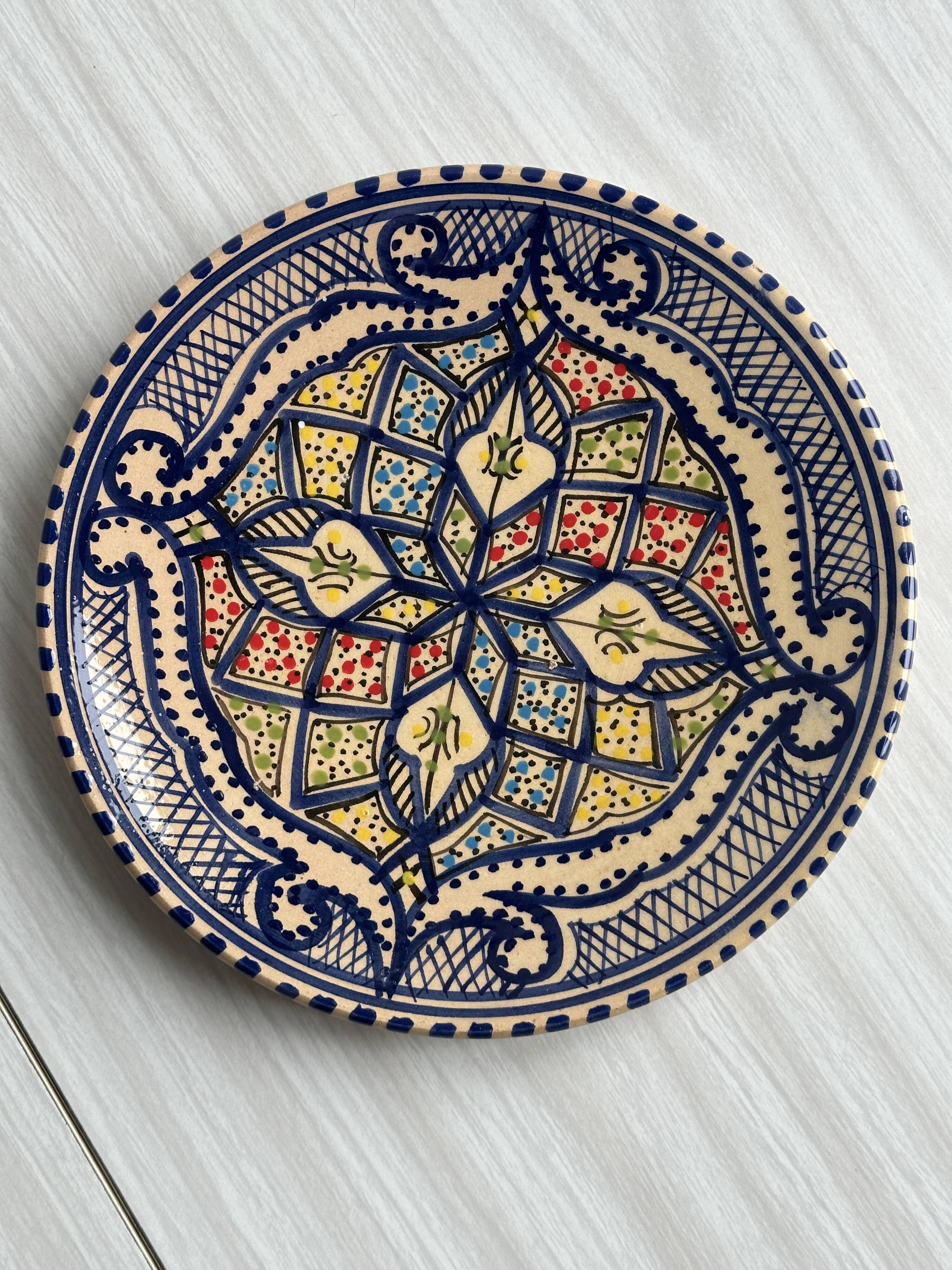 Decorative ceramic plate from Nabeul, Tunisia.