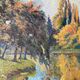 Table HST "Red house by the river" signed C. Normand early XX°