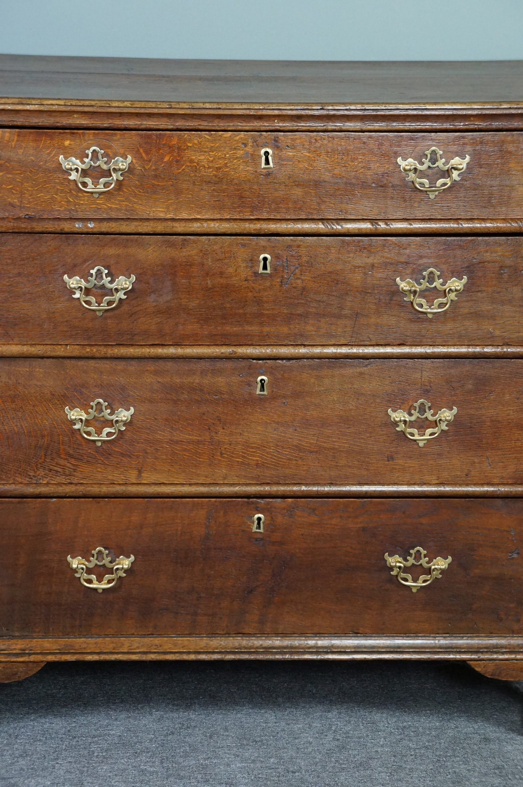 English oak chest of drawers late eighteenth century