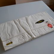 Antique linen sheet with Venetian scalloped edge, 240 x 325 cm, New Old Stock