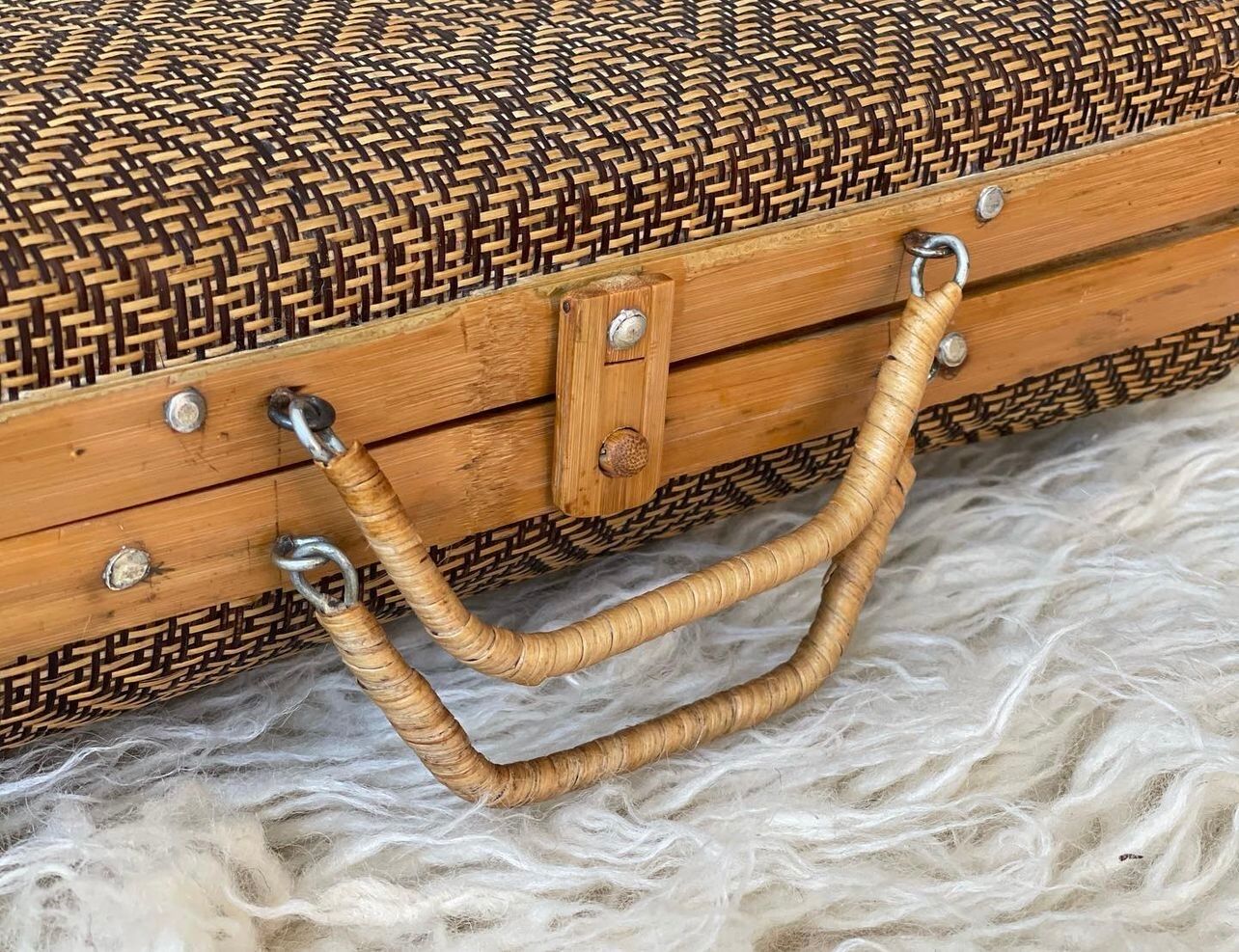 Rattan suitcase 1960