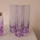 Set of lilac alexandrite liqueur glasses with matching ice bucket.