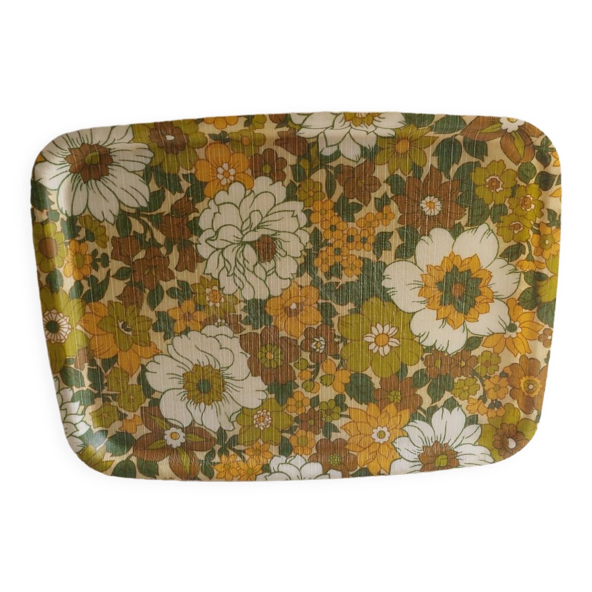 Rectangular vintage fiberglass tray