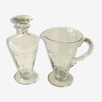 Carafe à vin et Pichet à eau assortis - Cristal Décor assorti