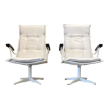 Pair of metal swivel chair and bakelite design 1960