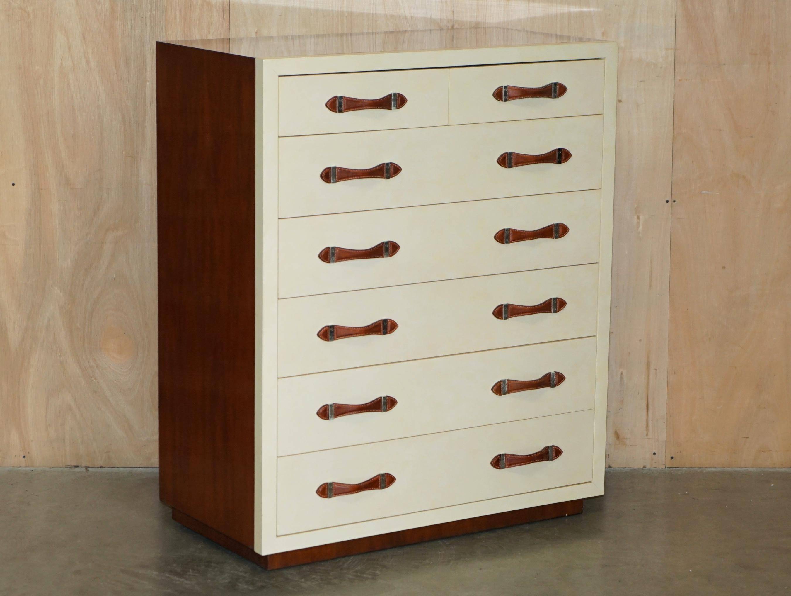 Ralph Lauren Modern Hollywood leather and wood chest of drawers