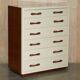 Ralph Lauren Modern Hollywood leather and wood chest of drawers