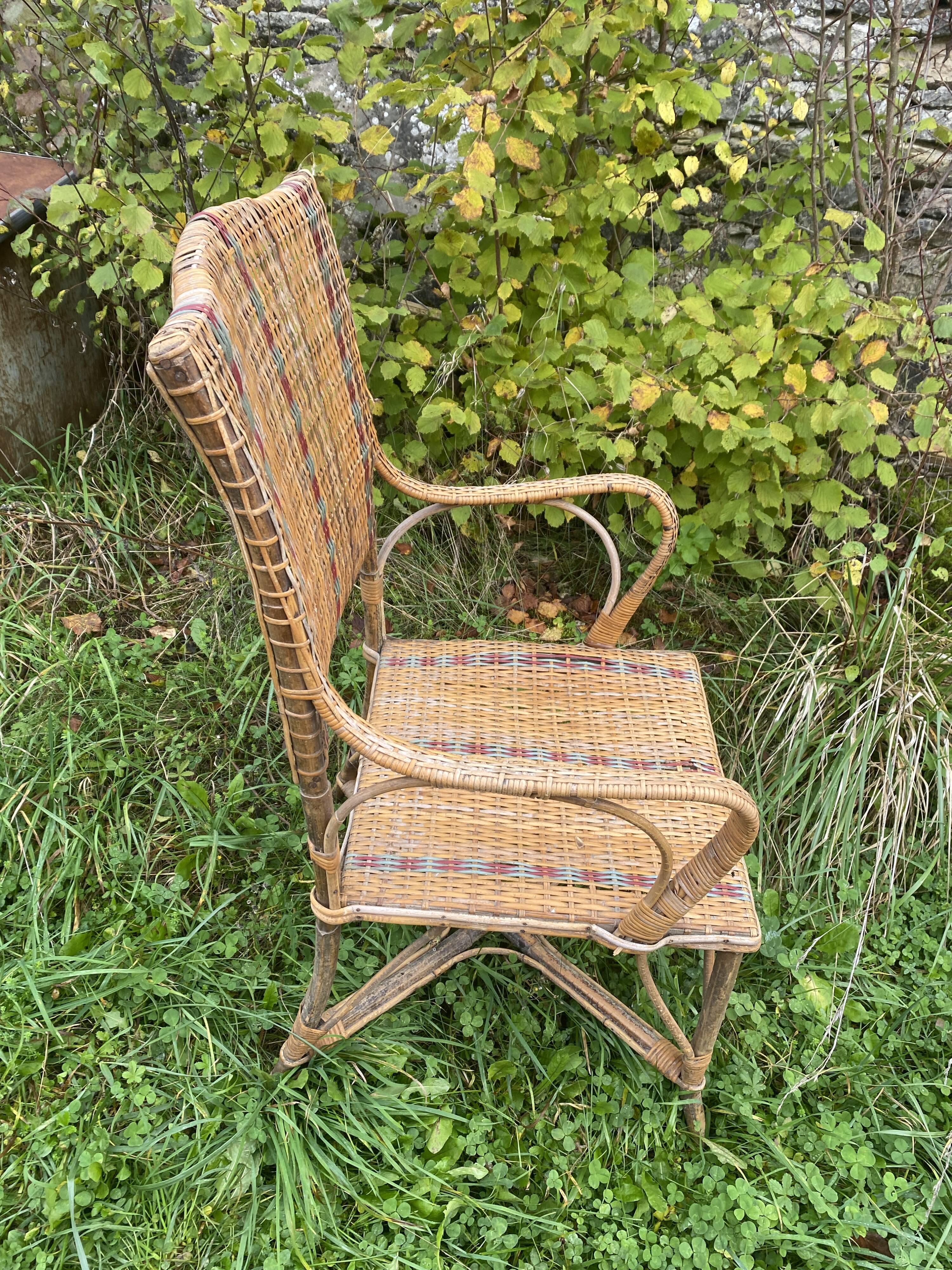 rattan cane armchair