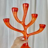Vintage coral candlesticks, 1970s